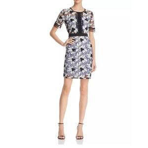 ROMEO & JULIET Couture | Womens Black White Lace Overlay Dress $240 New Size S